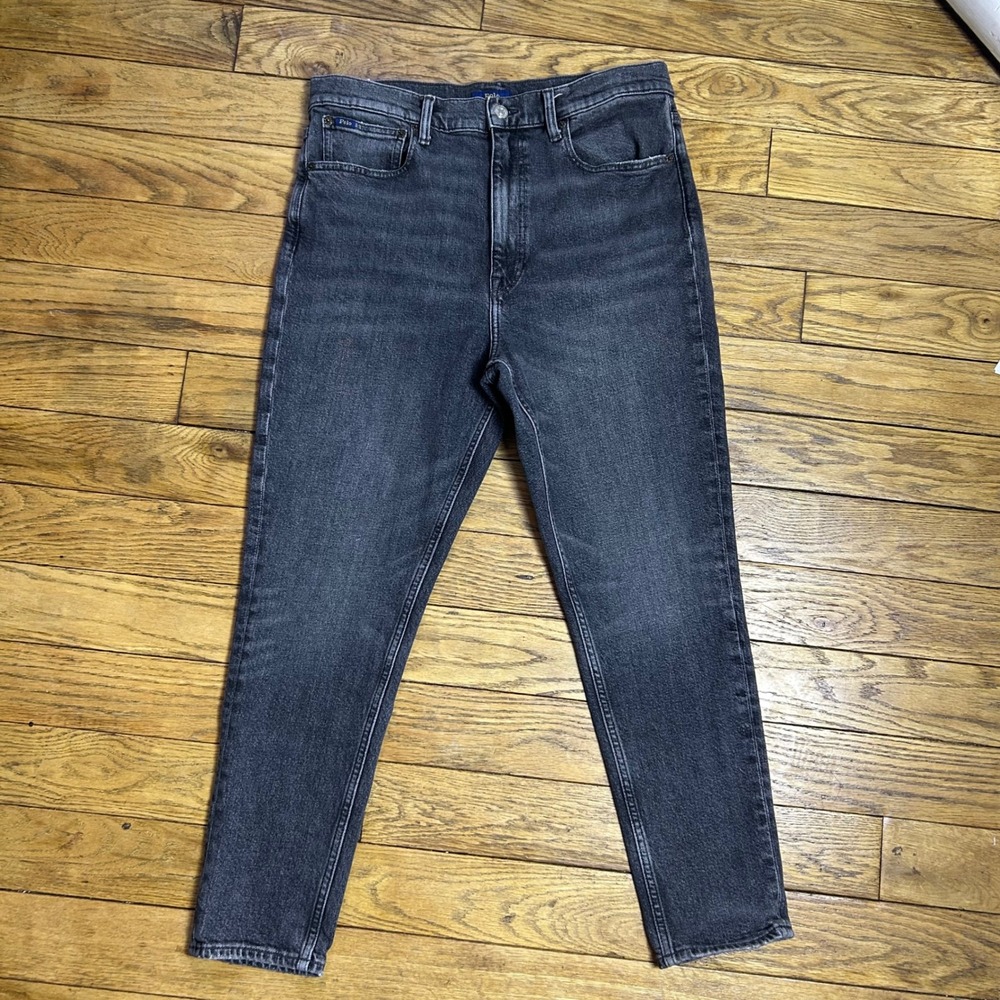 Polo Ralph Lauren High Rise Skinny Crop Jeans Faded Black Denim Size 31